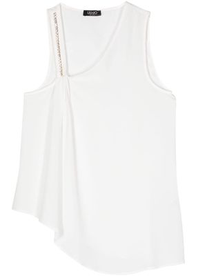 LIU JO crystal-embellished sleeveless blouse - White
