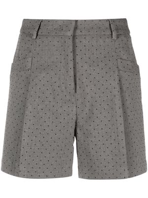 LIU JO crystal-embellished tailored shorts - Grey