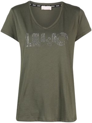 LIU JO crystal-embellishment cotton T-shirt - Green