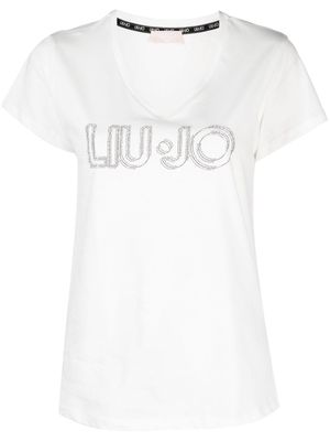 LIU JO crystal-embellishment cotton T-shirt - White