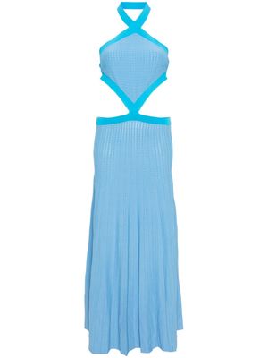 LIU JO cut-out knitted maxi dress - Blue