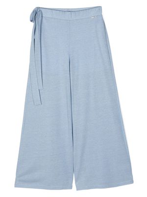 LIU JO detailed-bow flared trousers - Blue