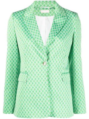 LIU JO diamond pattern-print single-breasted blazer - Green