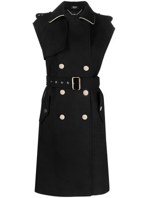 LIU JO double-breasted sleeveless coat - Black