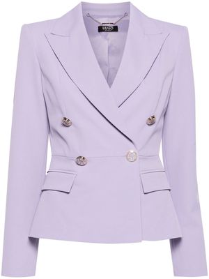 LIU JO double-breasted twill blazer - Purple