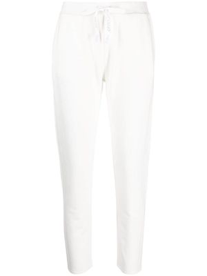 LIU JO drawstring-waist tapered trousers - White