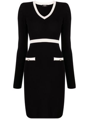 LIU JO Eco-friendly ribbed-knit minidress - Black