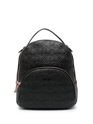 LIU JO embossed-logo backpack - Black