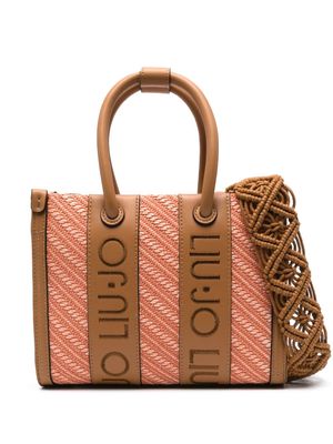 LIU JO embroidered-logo tote bag - Brown