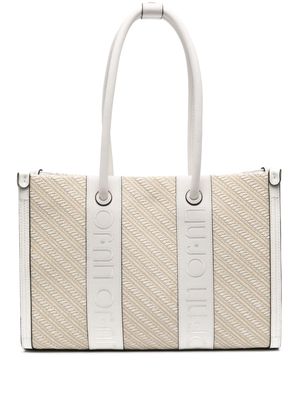 LIU JO embroidered-logo tote bag - Neutrals