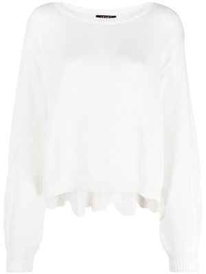 LIU JO embroidered-panel cotton jumper - White