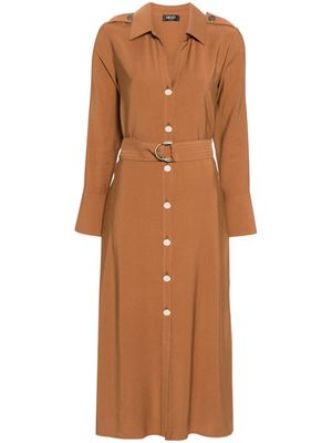 LIU JO epaulette-detail belted midi dress - Brown