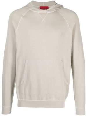 LIU JO exposed-seam cotton hoodie - Neutrals
