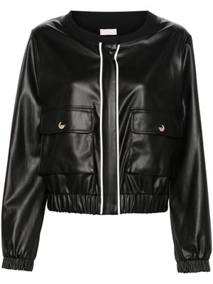 LIU JO faux-leather bomber jacket - Black