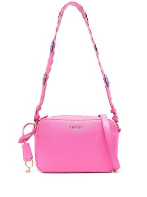 LIU JO floral-appliqué scalloped shoulder bag - Pink
