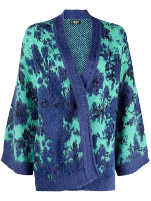 LIU JO floral intarsia-knit cardigan - Blue