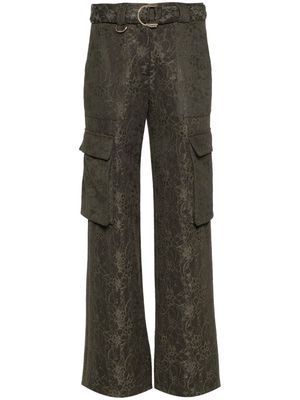 LIU JO floral-lace cargo trousers - Green