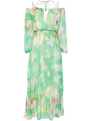 LIU JO floral-print chiffon maxi dress - Green