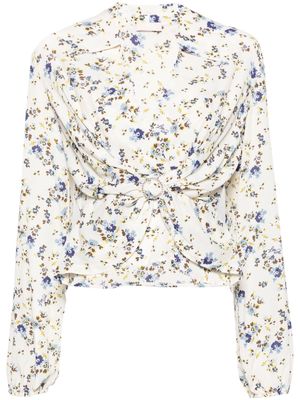 LIU JO floral-print crepe blouse - Neutrals