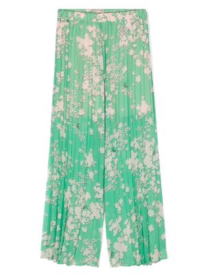 LIU JO floral-print pleated trousers - Green