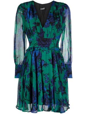 LIU JO floral-print silk blend dress - Blue