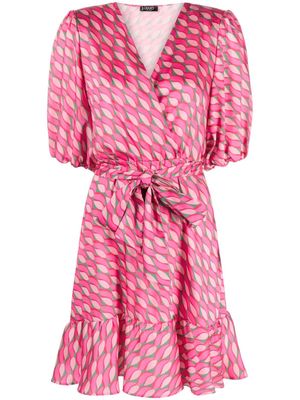 LIU JO geometric-pattern belted minidress - Pink