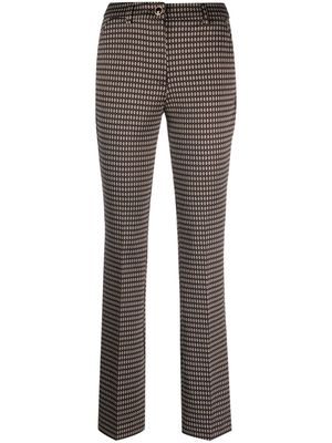 LIU JO geometric-pattern flared trousers - Black