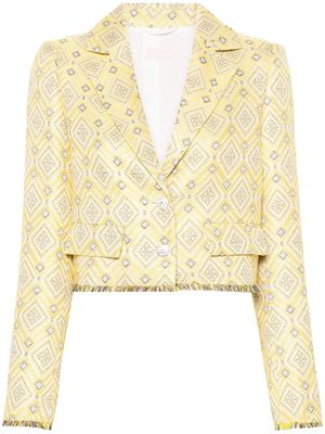 LIU JO geometric-pattern jacquard blazer - Yellow