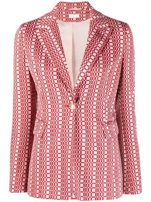 LIU JO geometric pattern-print blazer - Pink
