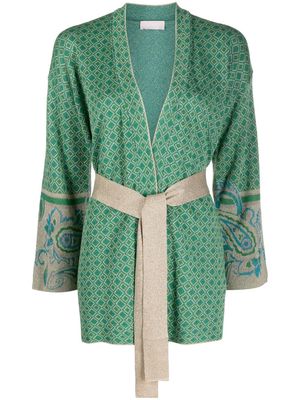LIU JO geometric-print knitted cardigan - Green