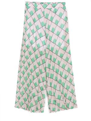 LIU JO geometric-print pleated trousers - Pink