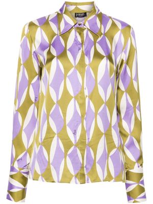 LIU JO geometric-print satin shirt - Purple