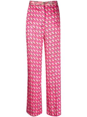 LIU JO geometric-print straight-leg trousers - Pink