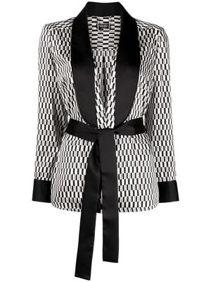 LIU JO geometric-print wrap jacket - White