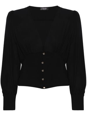 LIU JO Georgette gathered-detail blouse - Black