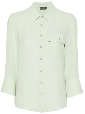 LIU JO georgette long-sleeved shirt - Green