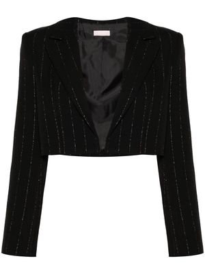 LIU JO glitter pinstriped cropped blazer - Black
