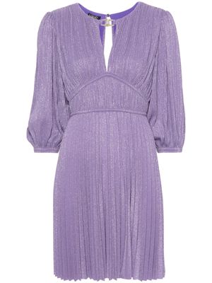 LIU JO glittered plissé mini dress - Purple