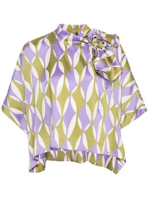 LIU JO graphic-print attached-scarf blouse - Purple