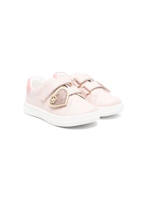 LIU JO heart-plaque touch-strap sneakers - Pink