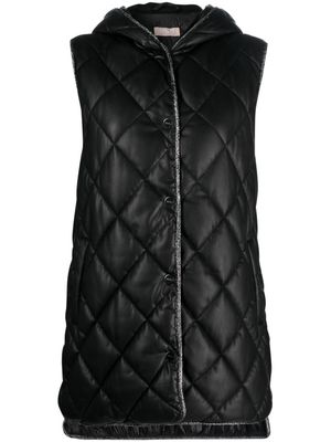 LIU JO high-low quilted gilet - Black