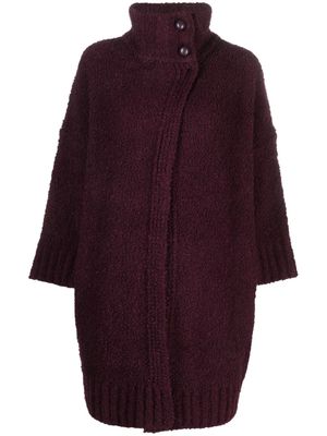 LIU JO high-neck bouclé coat - Purple