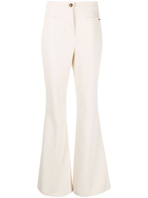LIU JO high-waist flared trousers - White