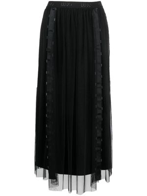 LIU JO high-waist tulle maxi skirt - Black