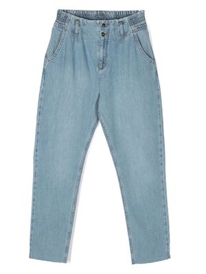 LIU JO high-waist washed denim trousers - Blue