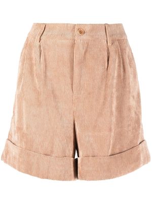 LIU JO high-waisted corduroy shorts - Pink