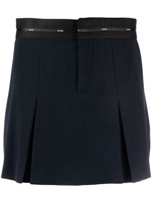 LIU JO high-waisted pleated miniskirt - Blue