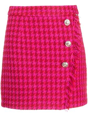 LIU JO houndstooth tweed mini skirt - Pink