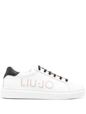 LIU JO Iris sequined-logo sneakers - White