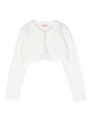 Liu Jo Kids crepe-texture cropped jacket - White